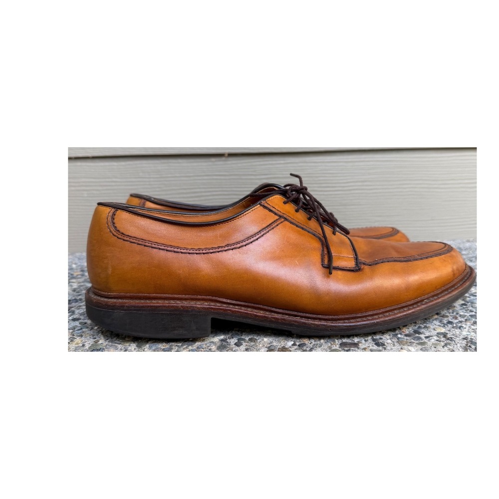 Allen Edmonds Men's Tan Leather Norse Moc Split Toe Derby Shoes Oxfords
